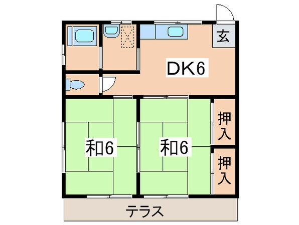 神奈川坂荘Ｂの物件間取画像